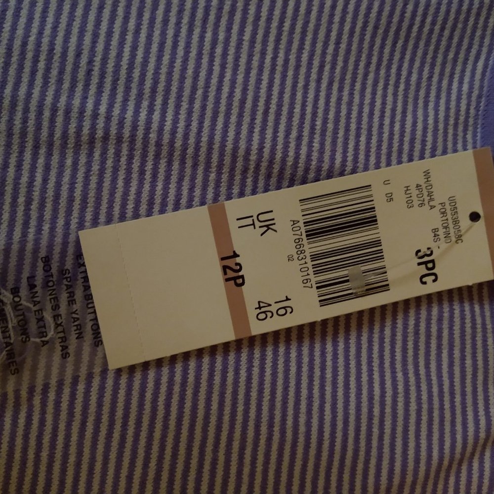 BNWT - KASPER PETITE - PURPLE/WHITE TANK TOP - SIZE 12P - Picture 2 of 4